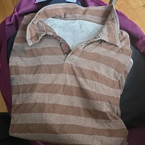 Stranded Brown and Tan Striped Polo Shirt